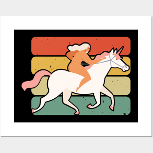 Cowgirl Riding Horse, Vintage Design Posters and Art